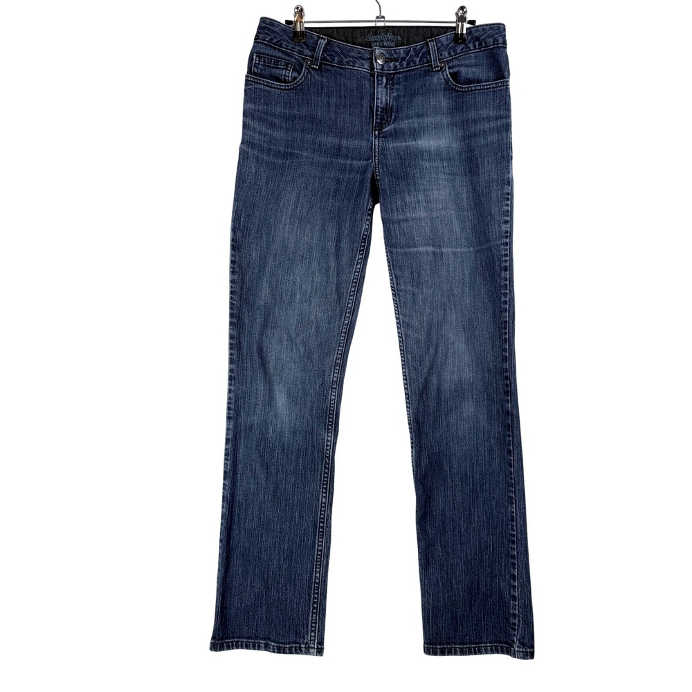 Simply Vera Vera Wang Womens Blue Wash Denim Straight Leg Jeans Size 8